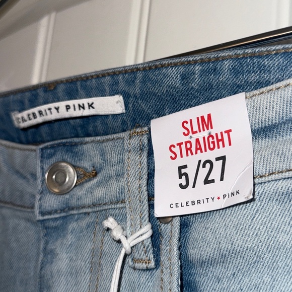 Celebrity Pink Women's Jeans Light Blue and Dark Blue Slim Straight 5/27 New - Picture 2 of 12